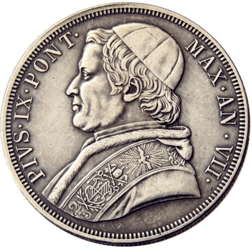 Italy Vatican, Papal States, Scudo 1848 Silver Plated Copy Coins