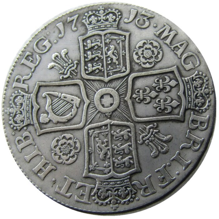 UF(13)United Kingdom 1713 1 Crown Anne Silver Plated Copy Coin