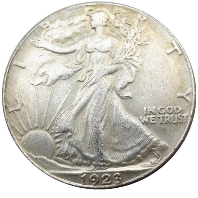 US 1923S Walking Liberty Half Dollar Silver Plated Copy Coins