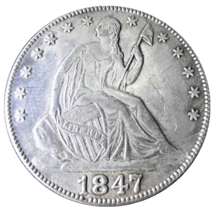 US 1847P/O Liberty Seated Half Dollar Silver Plated Copy Coins