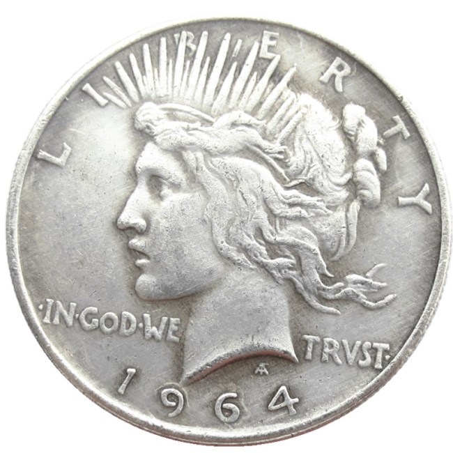 US 1964D Peace Dollar Silver Plated Copy Coin