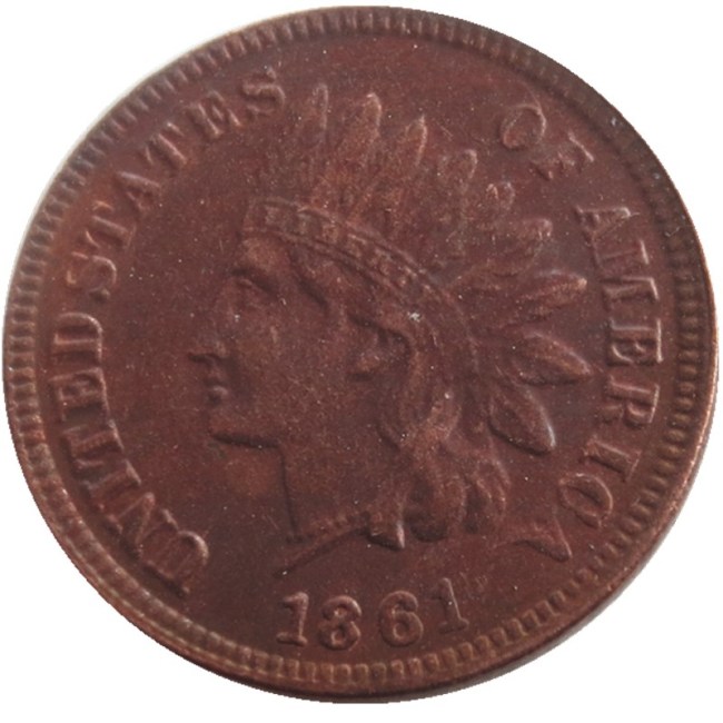US 1861 Indian Cent 100% Copper Copy Coin