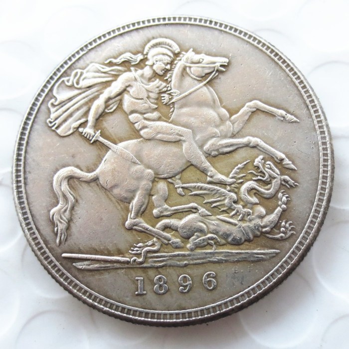 A set of(1893-1900) 8pcs Great Britain silver crown Queen Victoria veiled head Silver Plated Copy coin