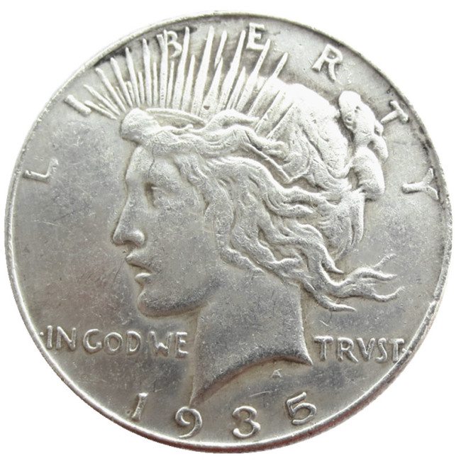 US 1935 Peace Dollar Silver Plated Copy Coin