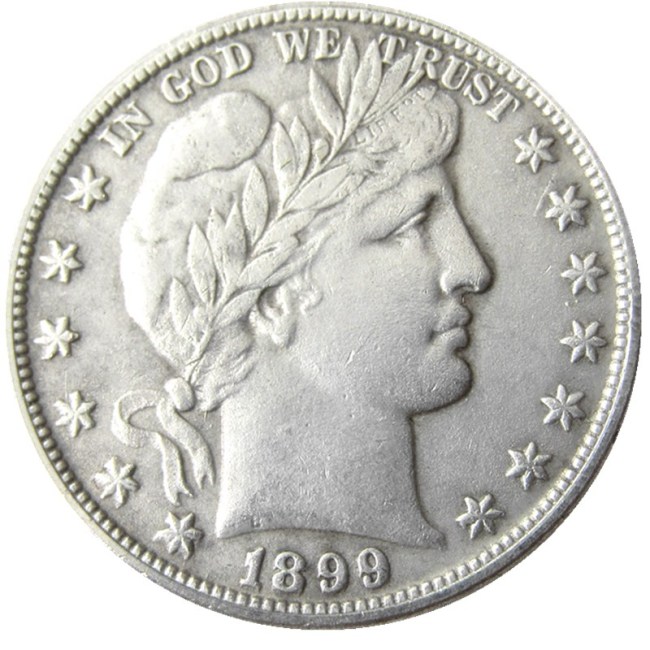 US 1899 P-S-O Barber Half Dollar Silver Plated Copy Coins