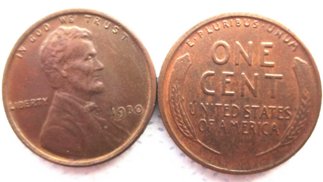 US 1930-P-S-D Lincoln Penny Cent 100% Copper Copy Coin