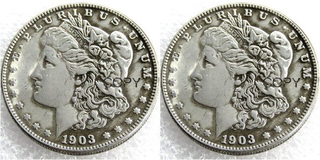 US 1903/1903 Morgan Dollar Two Faces Silver Plated Copy Coin