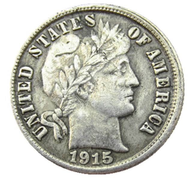 US 1915 P/S Barber Dime Silver Plated Copy Coin