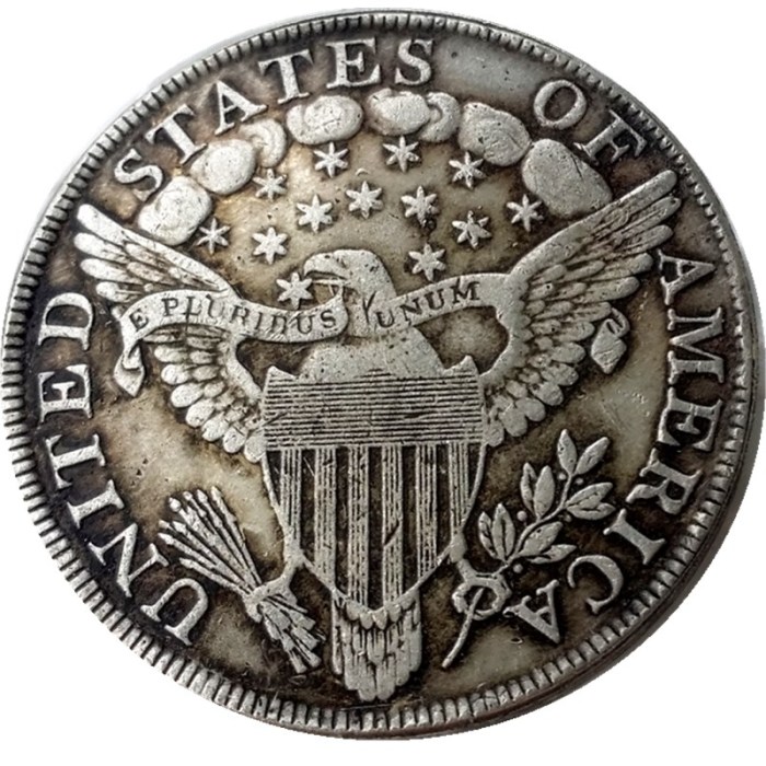 US 1801 Draped Bust Dollar Heraldic Eagle Silver Plated Copy Coins