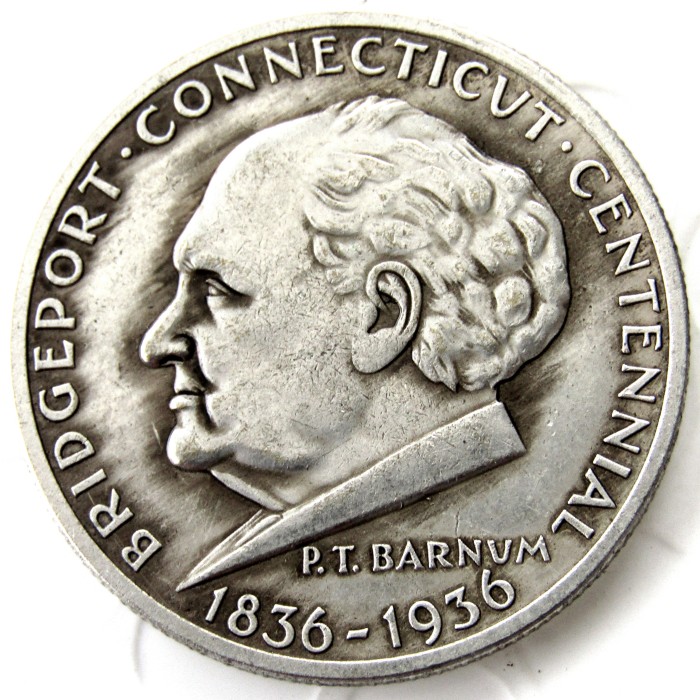 USA 1936 Bridgeport Connecticut Commemorative Half Dollars Silver Plated Copy Coins