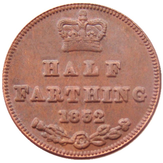 UK 1852 Great Britain / Ceylon Victoria Half Farthing copy coins