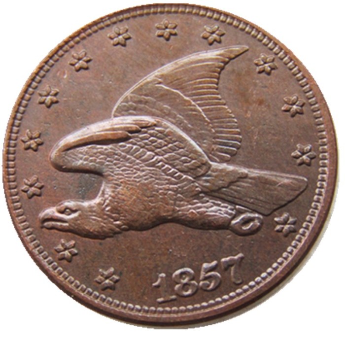 US 1857 New Flying Eagle Cent 100% Copper Copy Coin