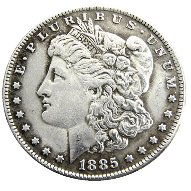 US 1885CC Morgan Dollar Silver Plated Copy Coin