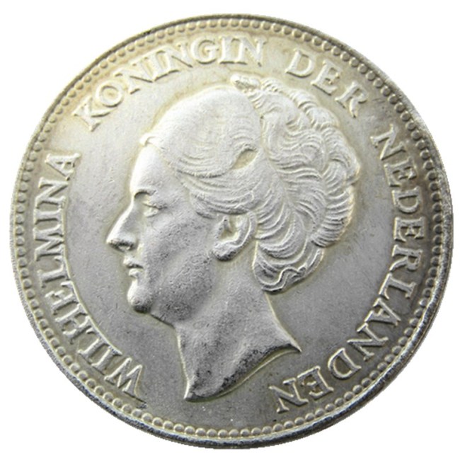 Netherlands,1940 1 Gulden Wilhelmina I Silver Plated Copy Decorative Coin