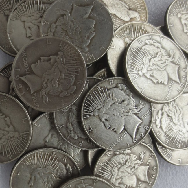 US A Set Of(1921-1964)P-S-D 25PCS Peace Dollar Silver Plated Copy Coin