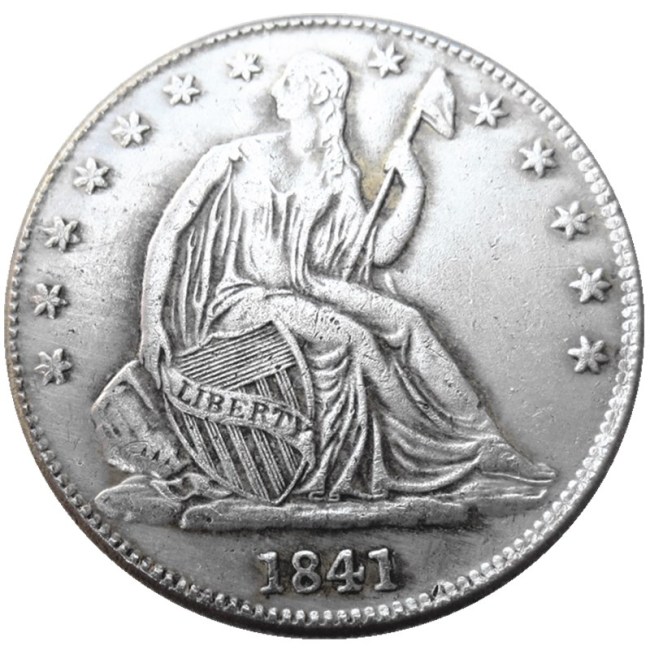 US 1841P/O Liberty Seated Half Dollar Silver Plated Copy Coins