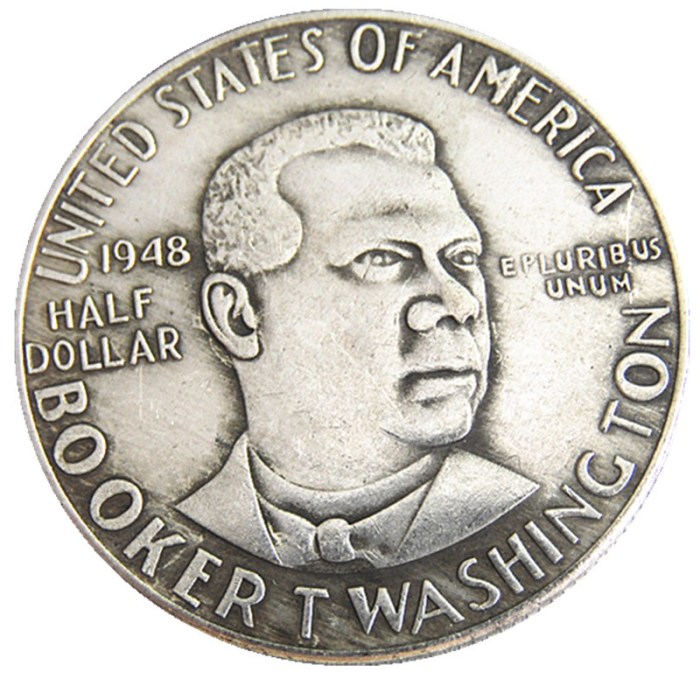 US 1948 PSD 50C Booker T. Washington Half Dollar Silver Plated Copy Coin