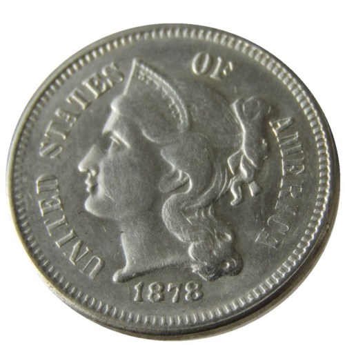 US 1878 Three Cents Nickel Copy Coin