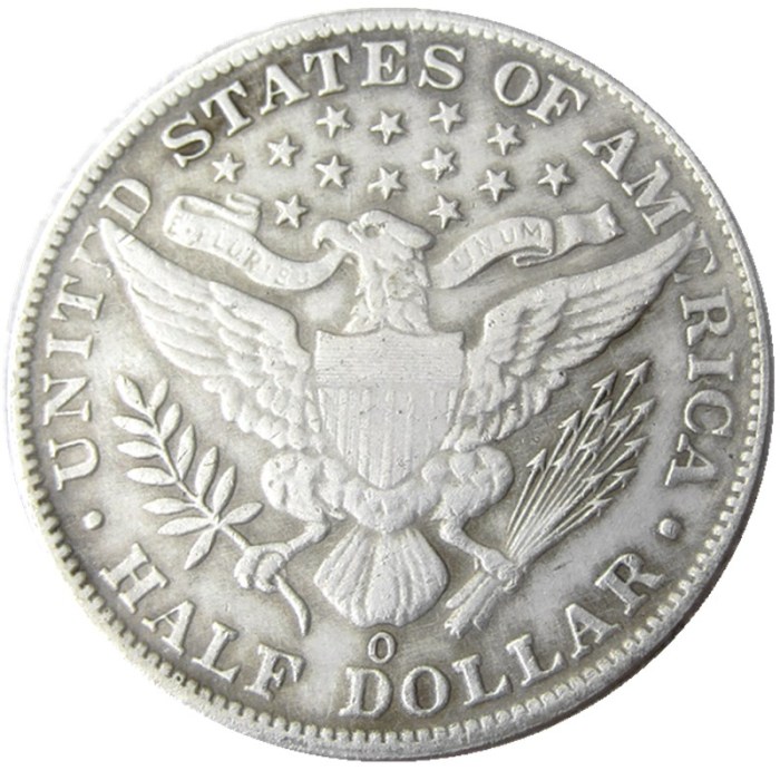 US 1893 P-S-O Barber Half Dollar Silver Plated Copy Coins
