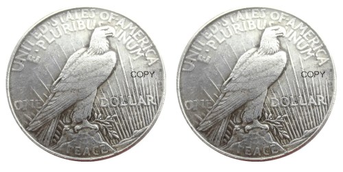 US Two Faces -P-P Double Eagles Peace Dollar Silver Plated Copy Coin