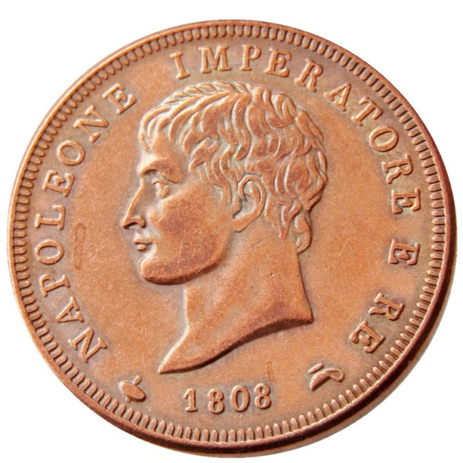 ITALIAN ST 1808 Kingdom Of Napoleon I 1 SOLDO Made in Copper Copy Coins