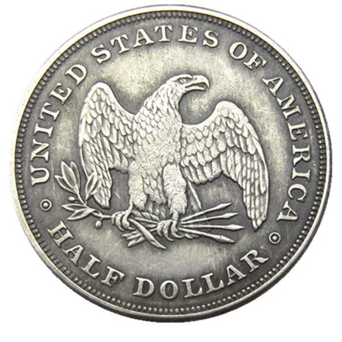USA 1838 Liberty Facing Left Half Dollar Patterns Silver Plated Copy Coin