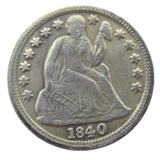 US 1840 P/S Liberty Seated Dime Silver Plated Copy Coin