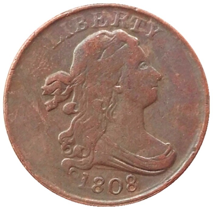US 1808 Draped Bust Half Cent Copper Copy Coin