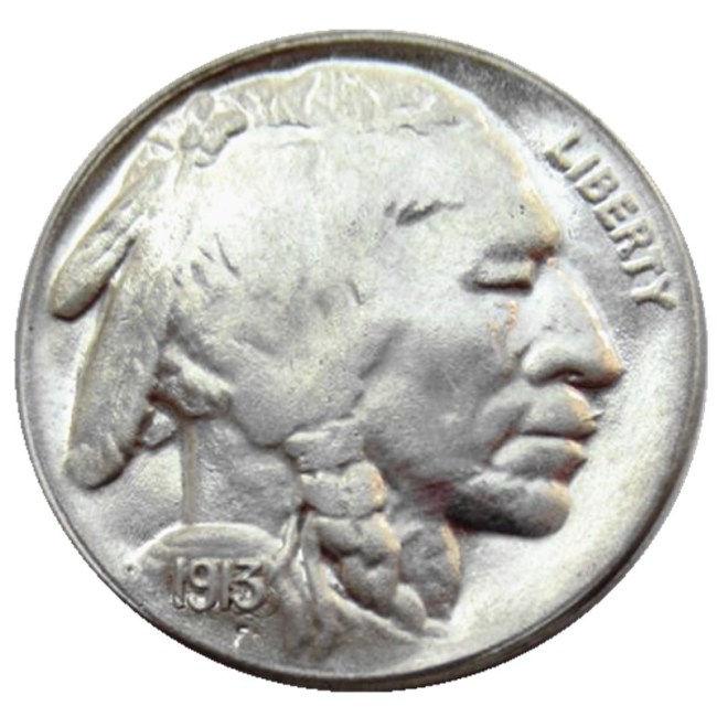 US 1913PDS Buffalo Nickel FIVE CENTS On Raised Ground Copy Coin Type1