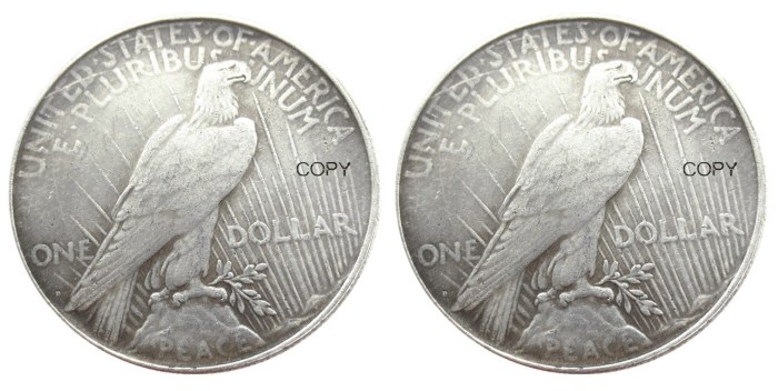 US Two Faces -D-D Double Eagles Peace Dollar Silver Plated Copy Coin