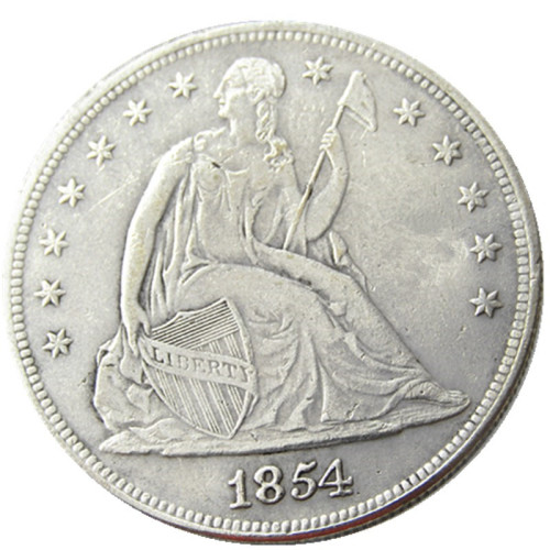 US 1854 Seated Liberty Dollar Silver Plated Copy Coin