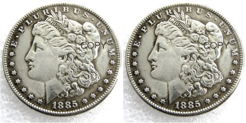 US 1885/1885 Morgan Dollar Two Faces Silver Plated Copy Coin