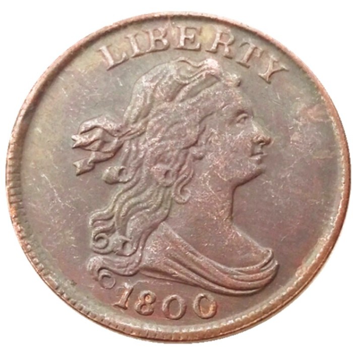 US 1800 Draped Bust Half Cent Copper Copy Coin