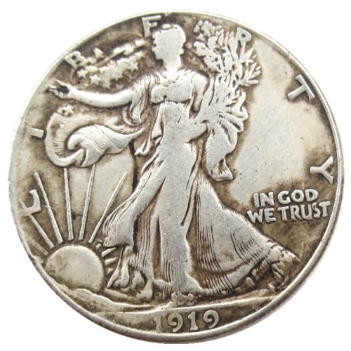 US 1919S Walking Liberty Half Dollar Silver Plated Copy Coins