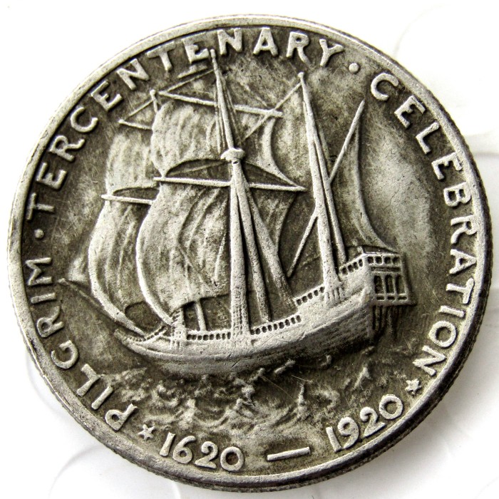 US 1920 Pilgrim Commemorative Half Dollar Silver Plated Copy Coin