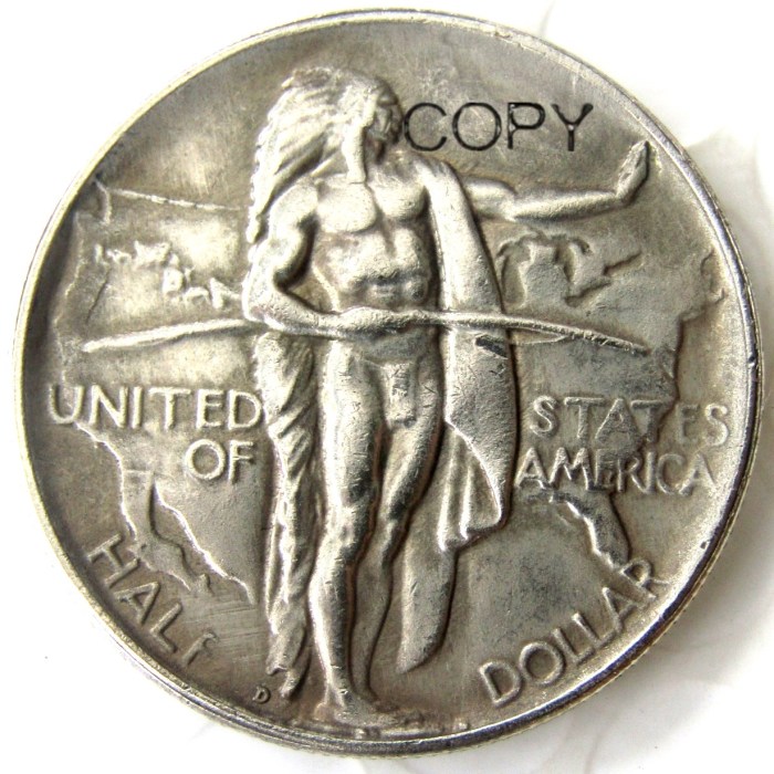 US 1938D Oregon Half Dollar Commemorative Silver Plated Copy Coin