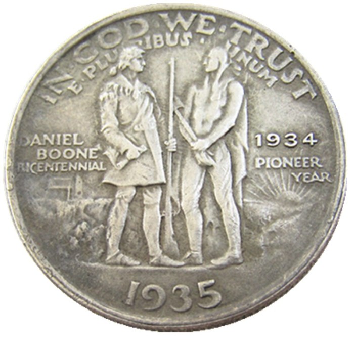 US 1934-1935 Danial Half Dollar Commemorative Silver Plated Copy Coin