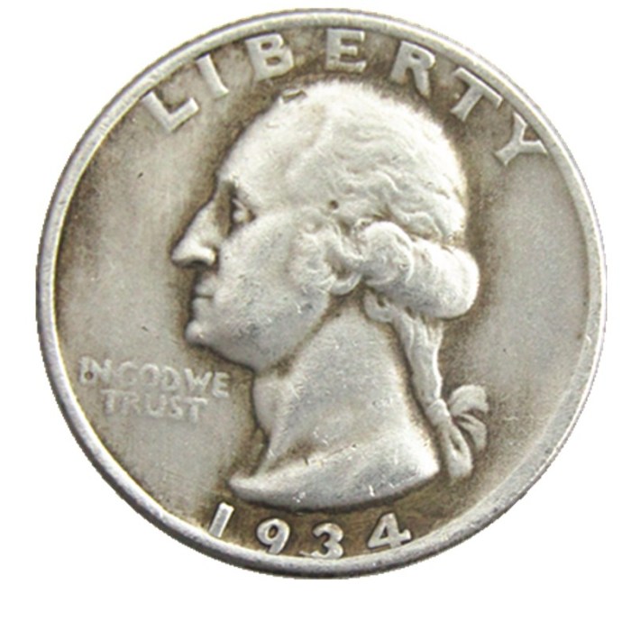 US Coins 1934P/D Washington Quarter Dollar Silver Plated Copy Coin