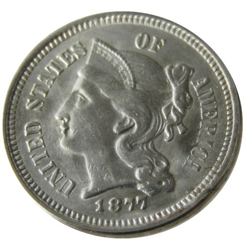 US 1877 Three Cents Nickel Copy Coin
