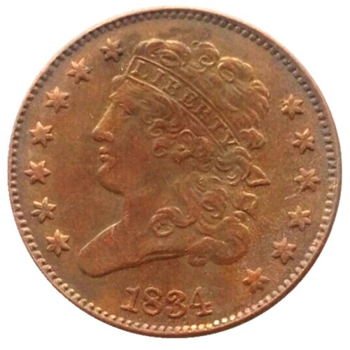 US Classic Head Half cents 1834 100% Copper Copy Coins