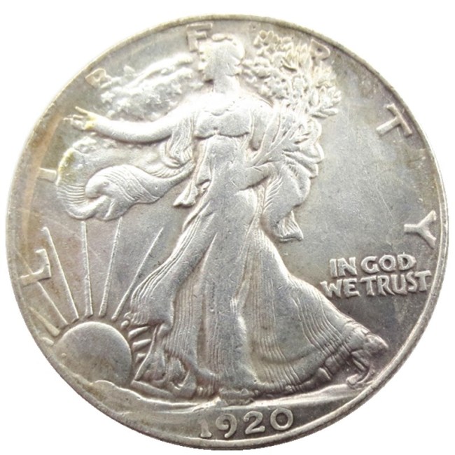 US 1920S Walking Liberty Half Dollar Silver Plated Copy Coins