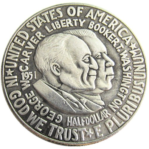 US 1951PDS Washington-Carver Half Dollar Silver Plated Copy Coin