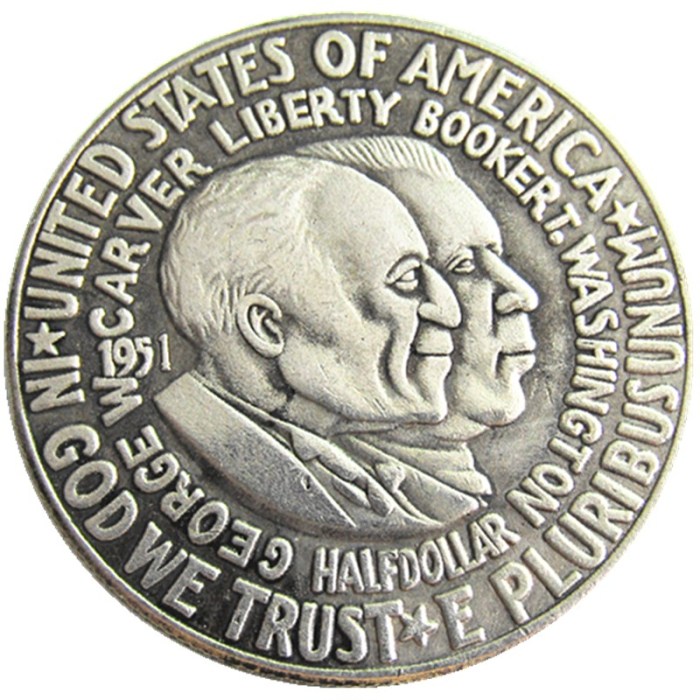 US 1951PDS Washington-Carver Half Dollar Silver Plated Copy Coin