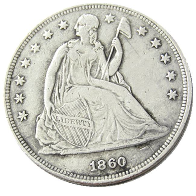 US 1860 Seated Liberty Dollar Silver Plated Copy Coin