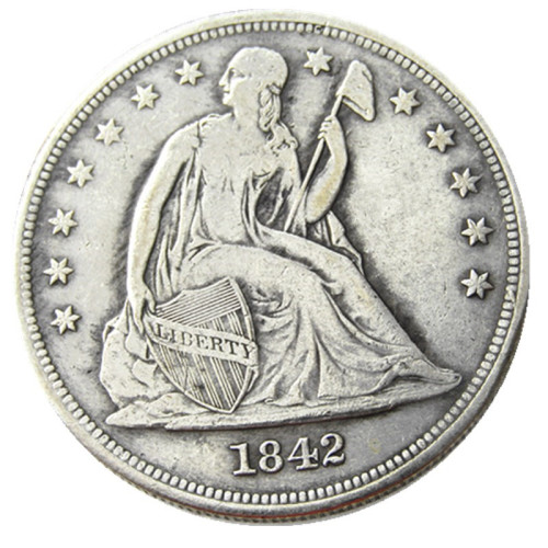 US 1842 Seated Liberty Dollar Silver Plated Copy Coin