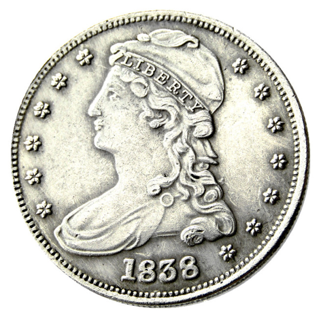 US 1838 Capped Bust Half Dollar Silver Plated Copy Coin