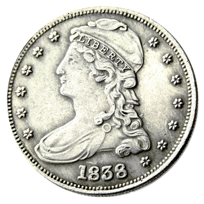 US 1838 Capped Bust Half Dollar Silver Plated Copy Coin