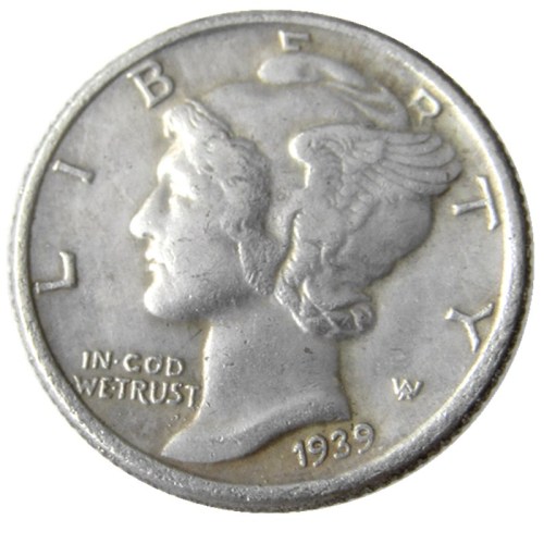 US 1939 P/S/D Mercury Dime Silver Plated Copy Coin