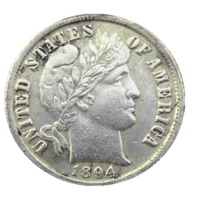 US 1894 P/S/O Barber Dime Silver Plated Copy Coin