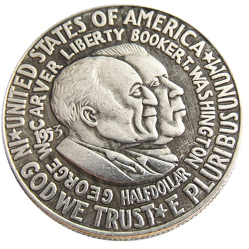 US 1953PDS Washington-Carver Half Dollar Silver Plated Copy Coin